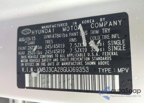 2016 Hyundai Tucson Limited from USA, damaged, VIN KM8J3CA28GU069353